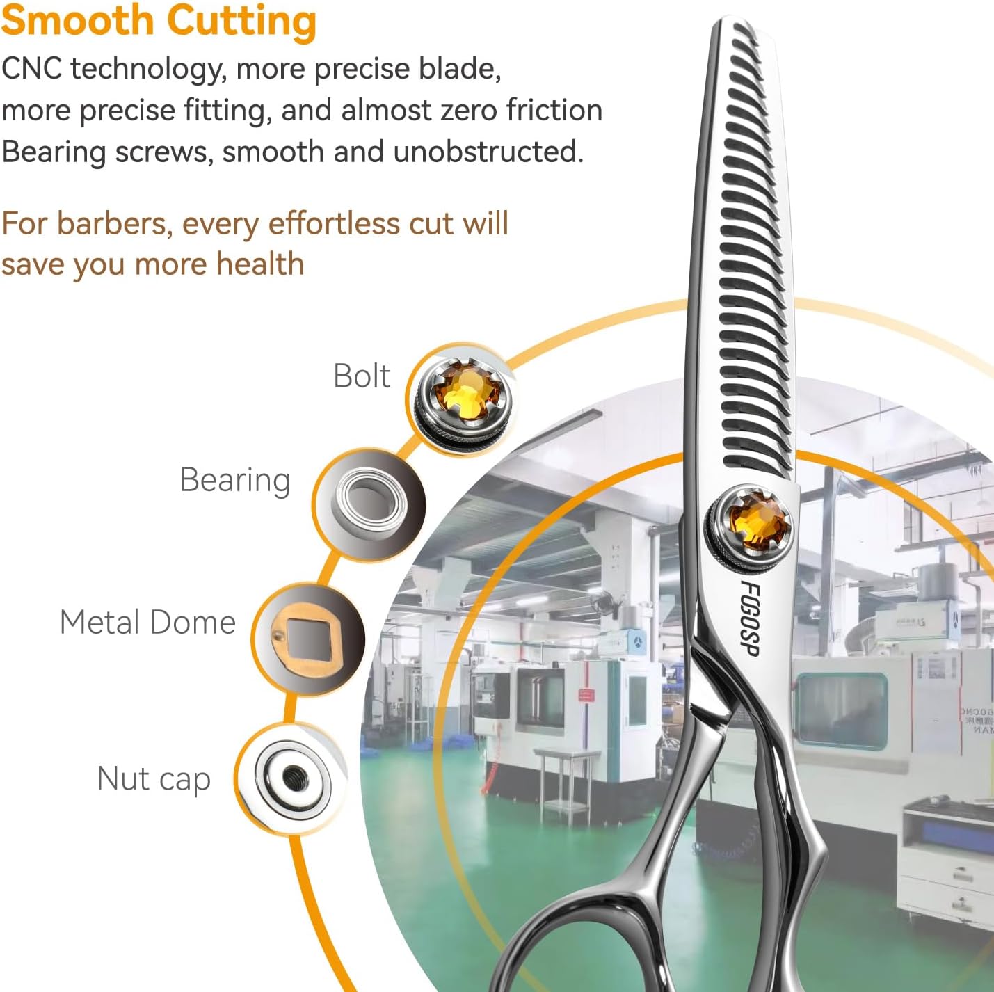 Hairdressing Scissors Extremely Sharp Offset Design Using VG10 Stainless Steel for Barbers & Salon Stylists Smooth Motion Fine Craftsmanship Barber Scissors (Thinning & Blending Shears)