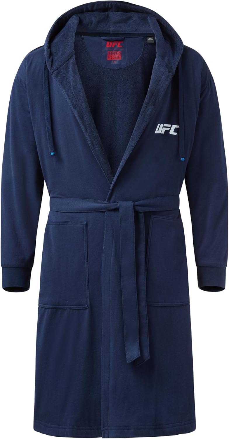 DudeRobe Men’s Hooded Bathrobe with Pockets, From Shark Tank, Soft, Comfy & Absorbent Cotton Robe for After Shower & Lounging