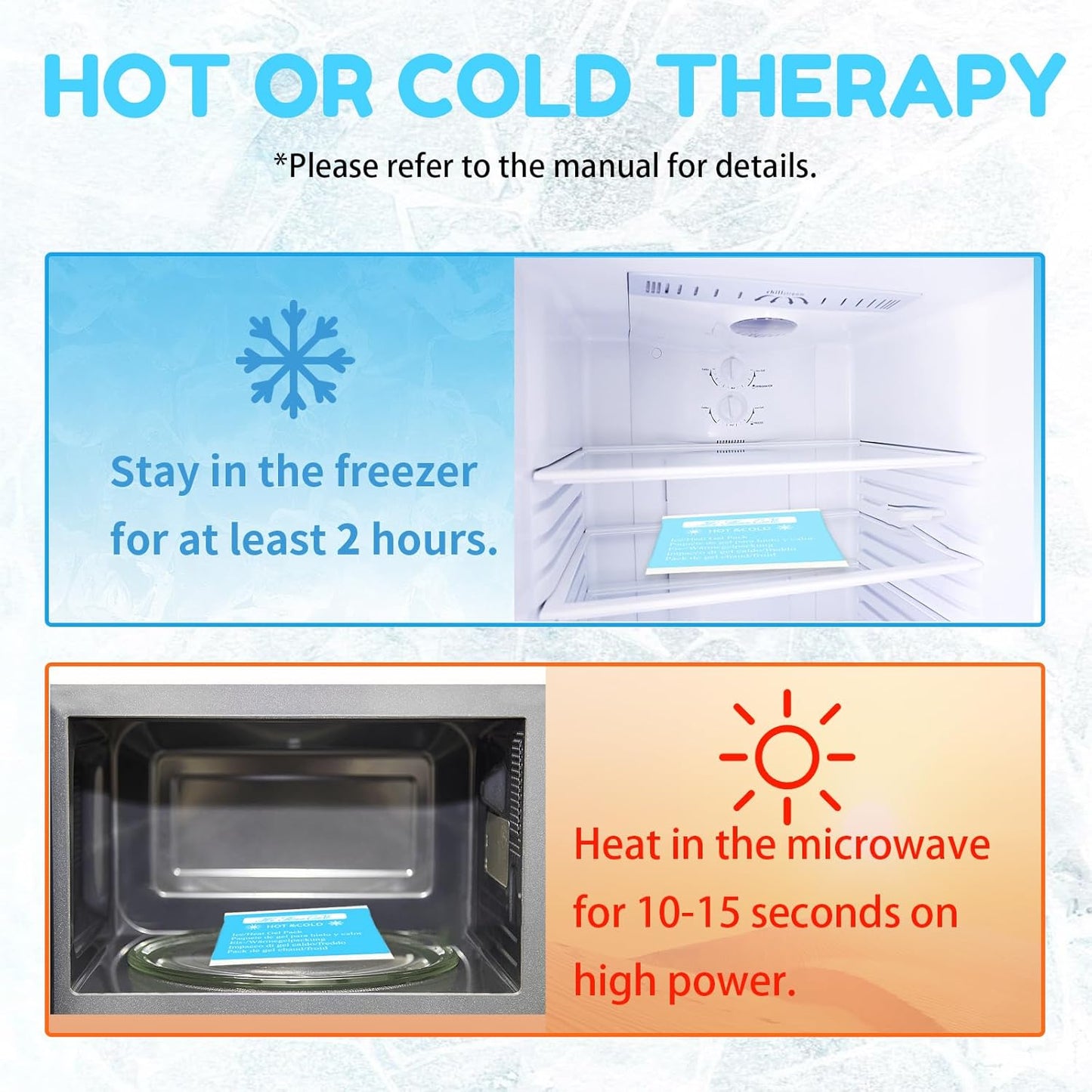 Gel Ice Packs, Cold Packs for Injury Recovery, Cold Compress for Pain Relief, Hot Cold Pack Relieves Inflammation, Arthritis for Headache, Ankle, Neck (Blue (4 Pack), 5×5 inch (13×13cm))