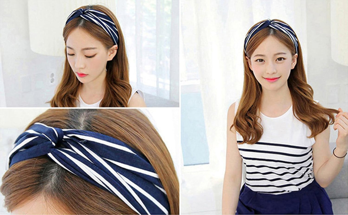 DRESHOW 10 Pack Boho Headbands for Women Girls Criss Cross Elastic Hair Bands Yoga Flower Headwraps Accessories