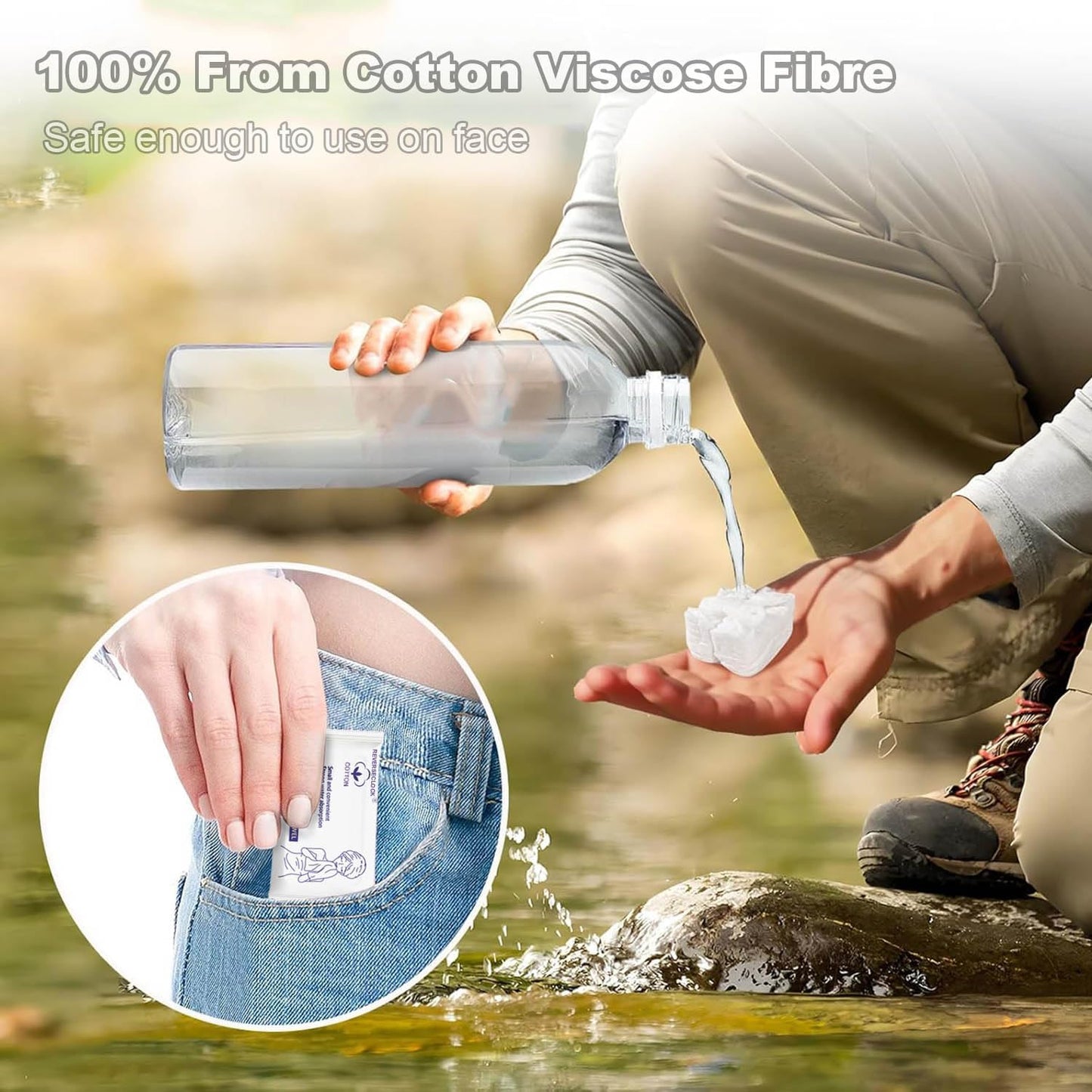 30 Pcs Disposable Washcloths for Travel Compressed Towels Cotton Thick Portable Reusable Face Towel Tablets Outdoor Camping Hiking Sports Beauty Salon Cleaning Travel Kit for Hotel 11.8 x 9.5 inches