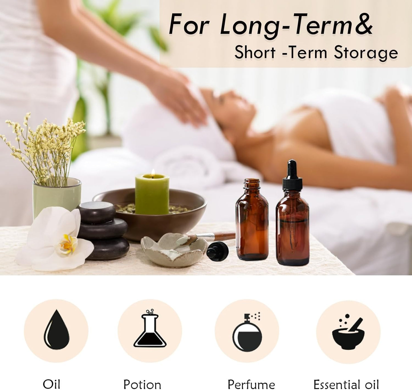 20 Pack,2 Oz Amber Glass Dropper Bottle With Measured Dropper Essential Oil Tincture Bottles,Funnels, Labels,60ml Brown Glass Dispenser Bottle for Oils,Serum,Liquid Medicine Travel Container