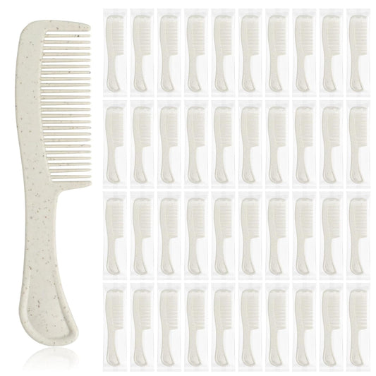 Combs in Bulk Individually Wrapped, 200 Pack Disposable Hair Combs for Hotel, Salon, Home Care and Travel (Wheat)