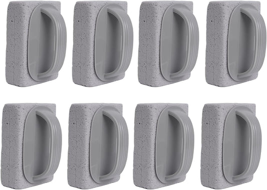 8Pcs Pumice Stone for Cleaning, Pumice Stone for Pool Tile Cleaning Pumice Stone Cleaner Brush with Handle, Pumice Cleaning Stones Scouring Stick Hard Water for Bathtubs Grills Swimming Pools