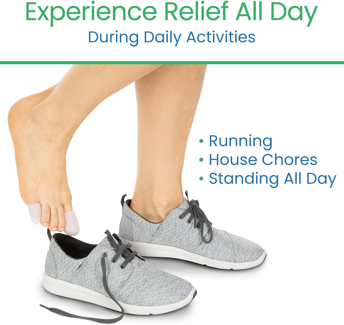 ViveSole Soft Gel Toe Protectors for Men & Women- Toe Caps for Foot Pain Relief - Flexible Cushion Sleeves for for Blisters, Ingrown Toenails, Hammer Toes, Corns, Calluses, Blisters (Variety Pack)