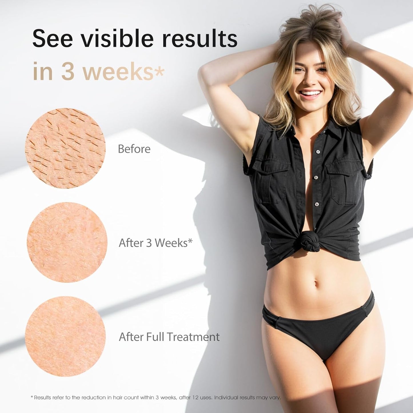 Laser Hair Removal, IPL Laser Hair Removal Device for Women & Men, Safe at-Home Nearly Painless 45°F Ice-Cooling Contact, Long-Lasting Result for Full Body & Face, Off-White