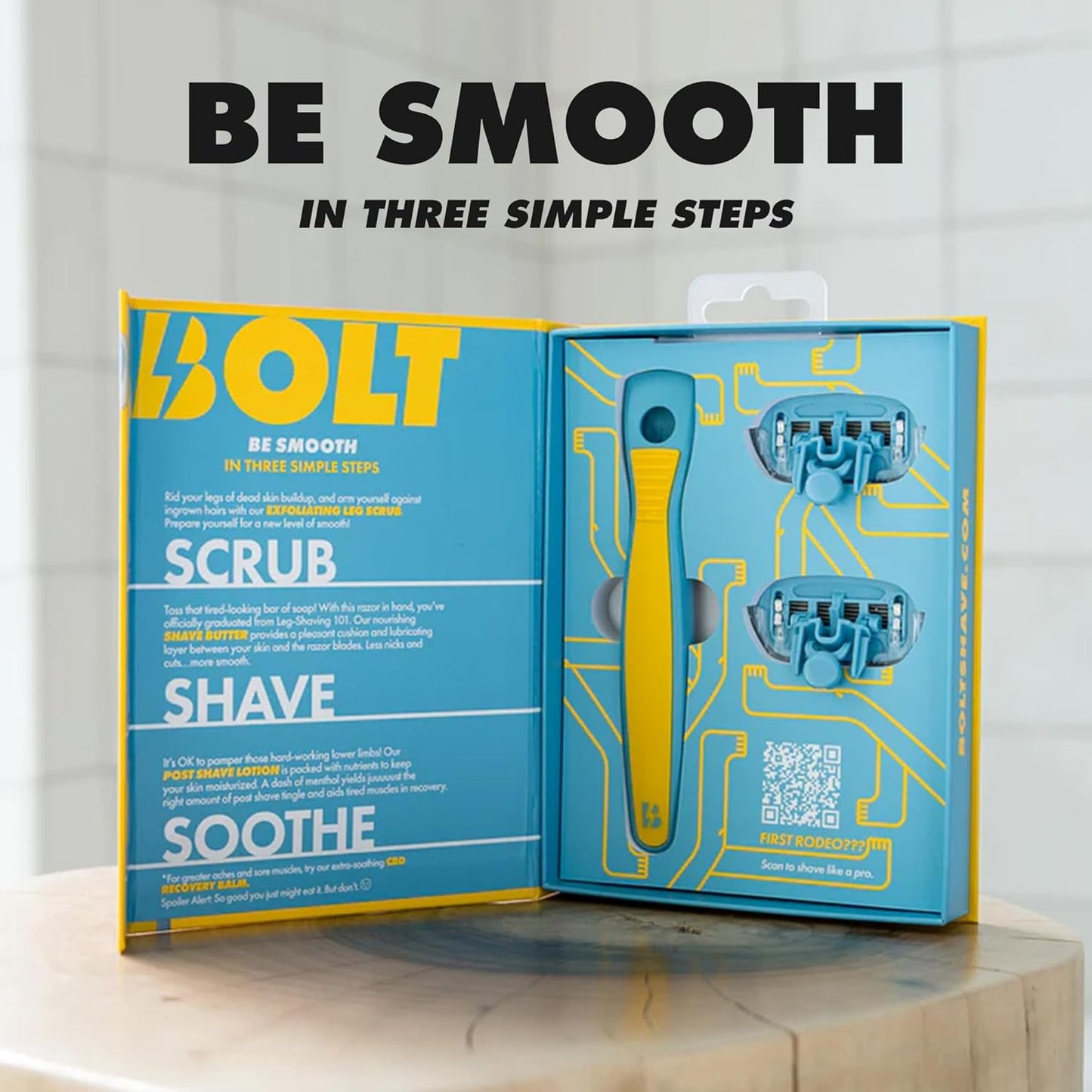 Get Smooth Bundle for Men - Shaving Kit for Legs, Head, Chest & Arms - Includes Razor, Shave Butter and 3 Refill Cartridges