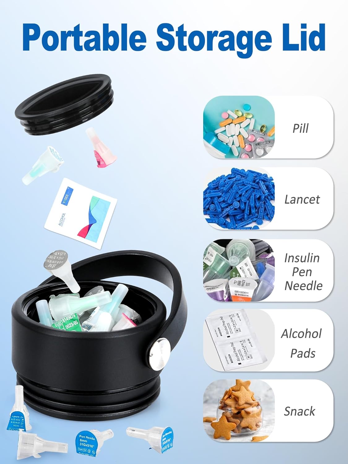 YOUSHARES Insulin Cooler Travel Case - 48H Non-Electric Cooling Bottle with TSA Approved Ice Pack, Diabetic Medication Pen Vials Refrigerator, Medical Carry Case Portable for 1–5 EpiPens