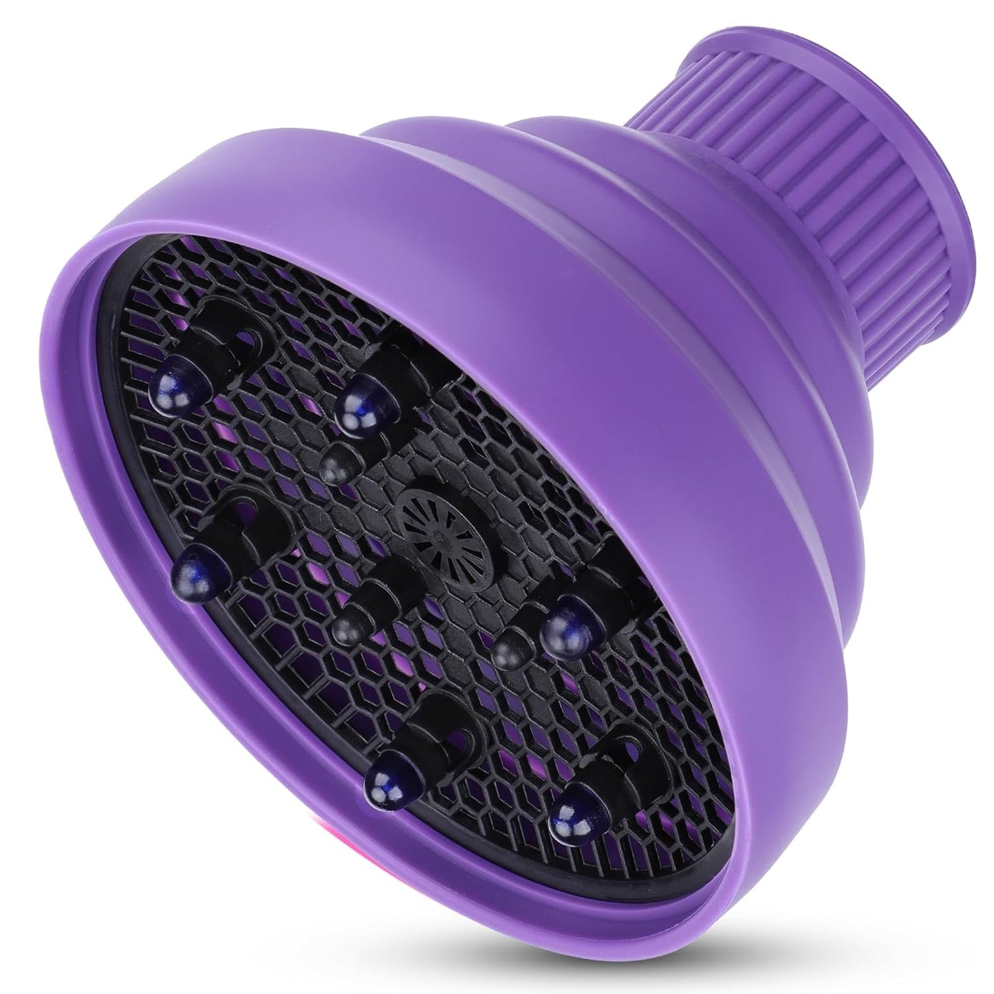 Segbeauty Collapsible Blow Dryer Diffuser, Travel Portable Hair Diffuser for Natural Curly Hair, Professional Lightweight Folding Diffuser Attachment for Dryers Nozzle 1.54 to 1.69 inches Purple