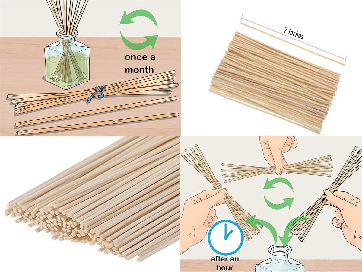 Urban Naturals Reed Diffuser Sticks 7 Inch Natural Rattan, Set of 108, for Essential Oil Bottles, Home Fragrance Projects