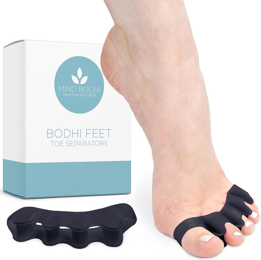 Mind Bodhi Toe Separators/Toe Spacers - For Men and Women - Correcting Bunions and Restoring Toes to Their Original Shape - Regular Size – Black