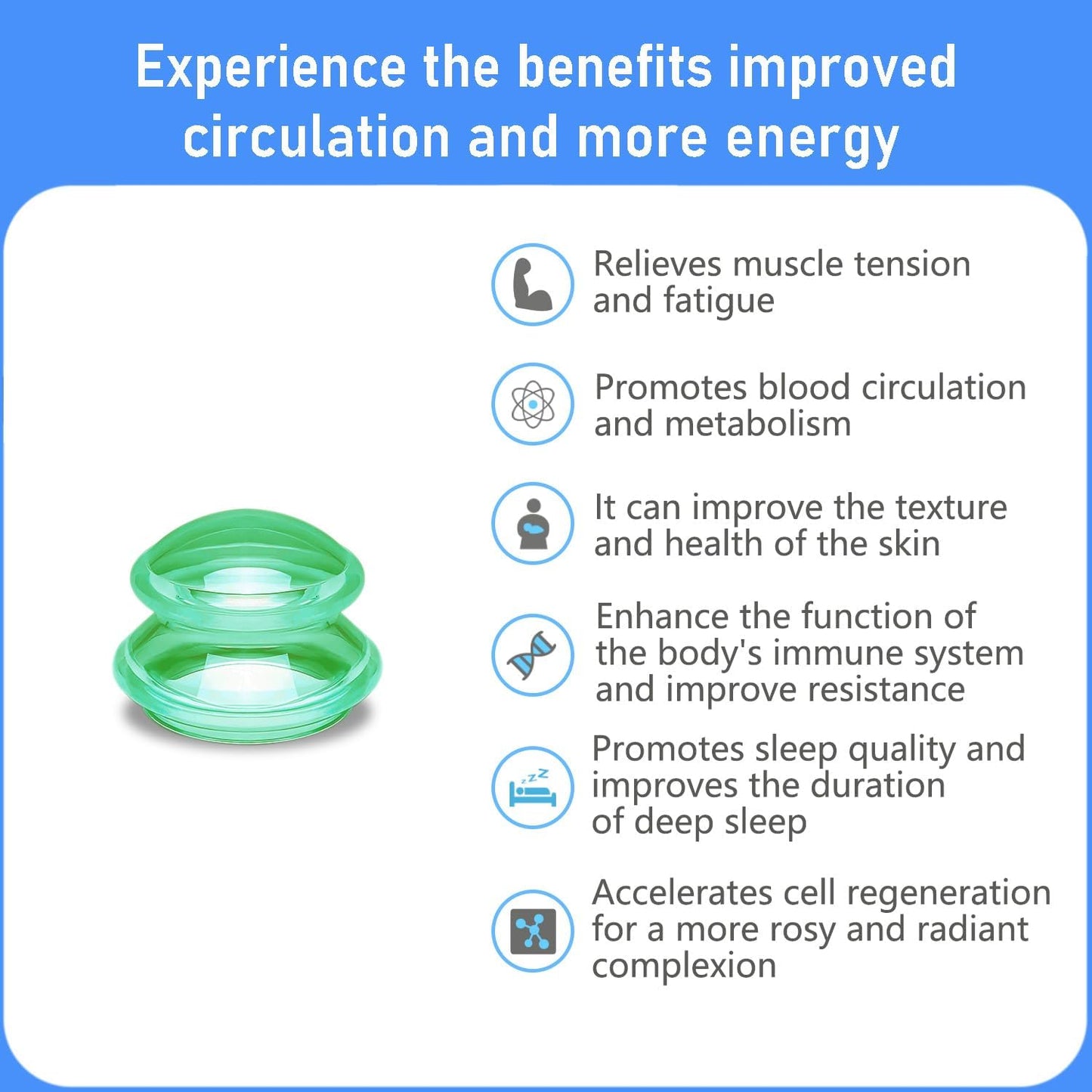 Silicone Cupping kit for Massage Therapy, Professionally Massage Cup for Body Sculpt Cup (Green, M*2 Cups)