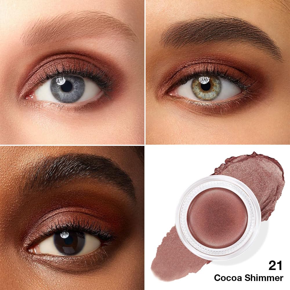 evpct Single Cream Eye Shadow Palette Pot Makeup for older Women, Cocoa Mocha Shimmer Glitter Metallic Monochrome Cream to Powder Eyeshadow Palette Eye Brightener, High Pigment Waterproof Blendable