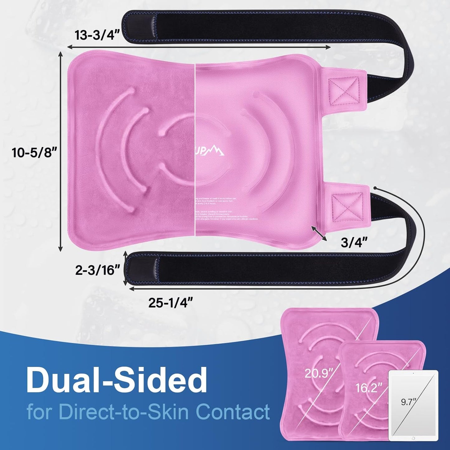 APEXUP Ice Pack for Knee Pain Relief, Large Reusable Wrap After Surgery, Flexible Gel Cold Pack for Injuries, Pain Relief for Back, Shoulder, Elbow, Ankle and Leg (Pink, L, 1PK)