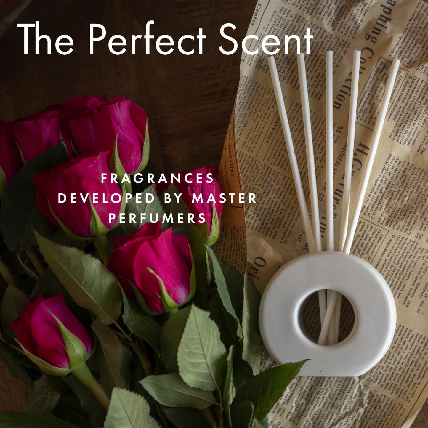 ScentAir Infused Liquidless Reeds | Includes 25 Flameless Reeds and 1 Decorative Vase, White | Essential Oil Aroma Diffuser Sticks | Fresh Spa Scents | Amazon Exclusive | Driftwood & Sea Salt