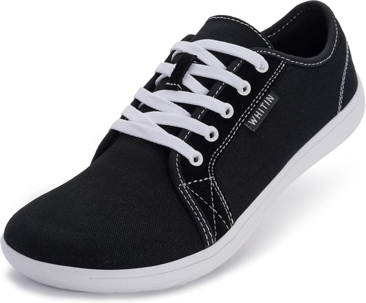 WHITIN Women's Canvas Barefoot Shoes | Wide Width Minimalist Sneakers | Classic Fit Low Top