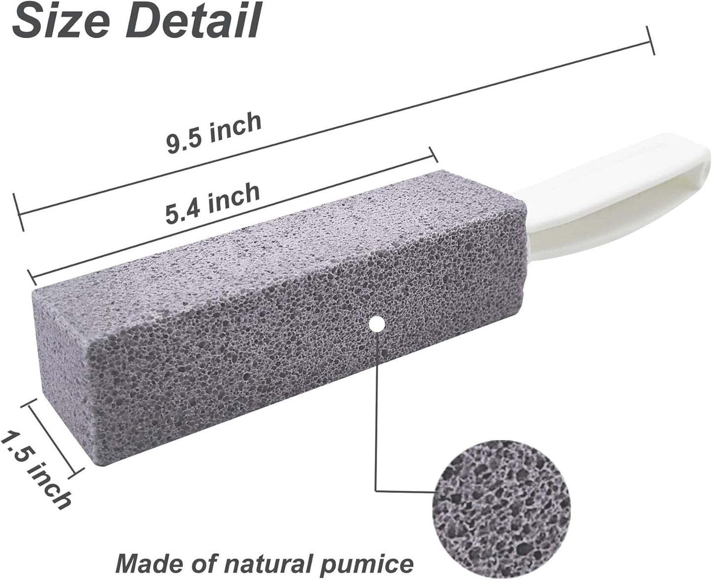Pumice Stone for Toilet Bowl Cleaning with Handle Household Cleaning 6 Pack