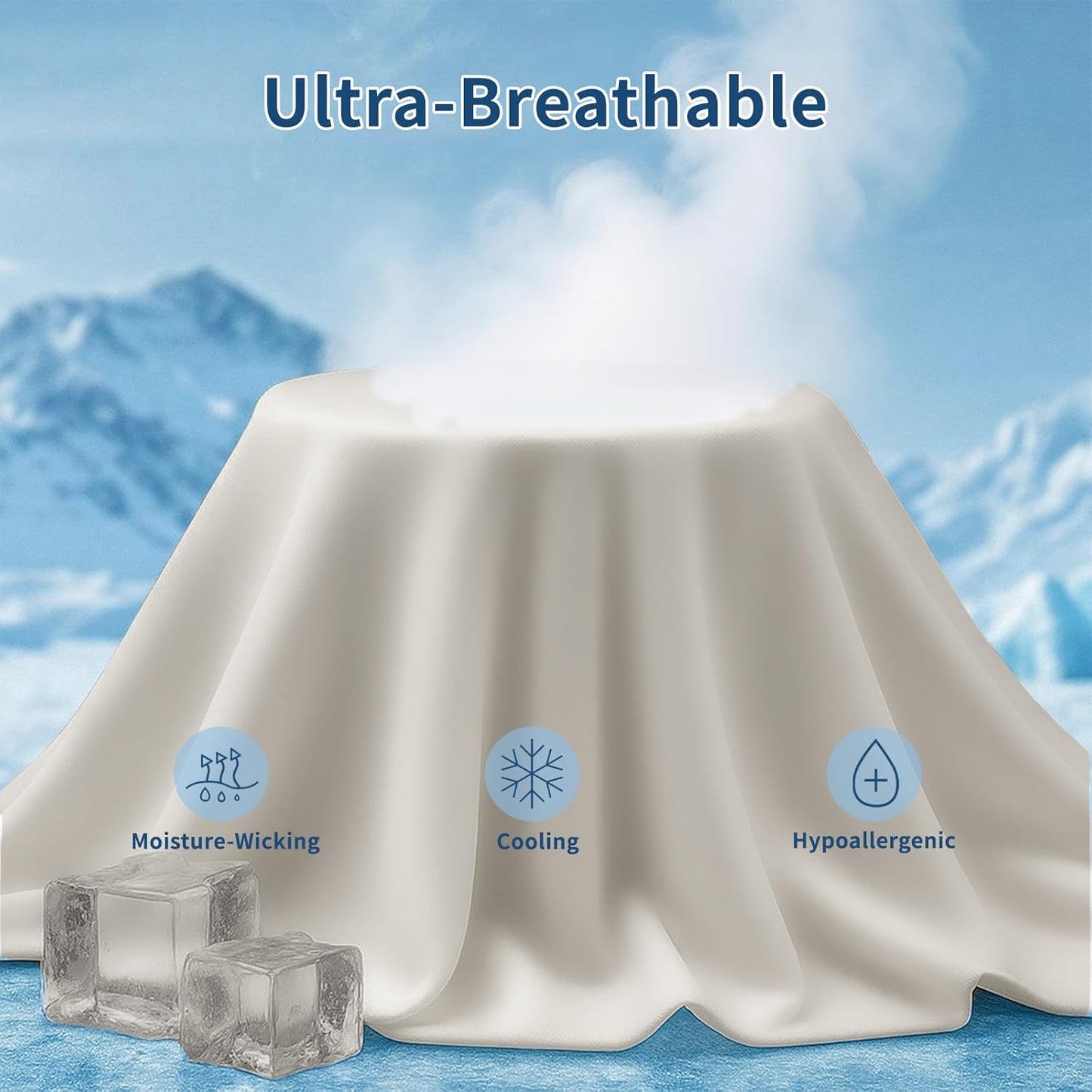 Cooling Pillow Cases 2 Pack for Hot Sleepers and Night Sweats, Ice Cool Pillow Covers Queen Size Set of 2 for Hair Skin Reduces Wrinkles&Frizz Softer Than Silk Pillow Case, Envelope Closure Champagne