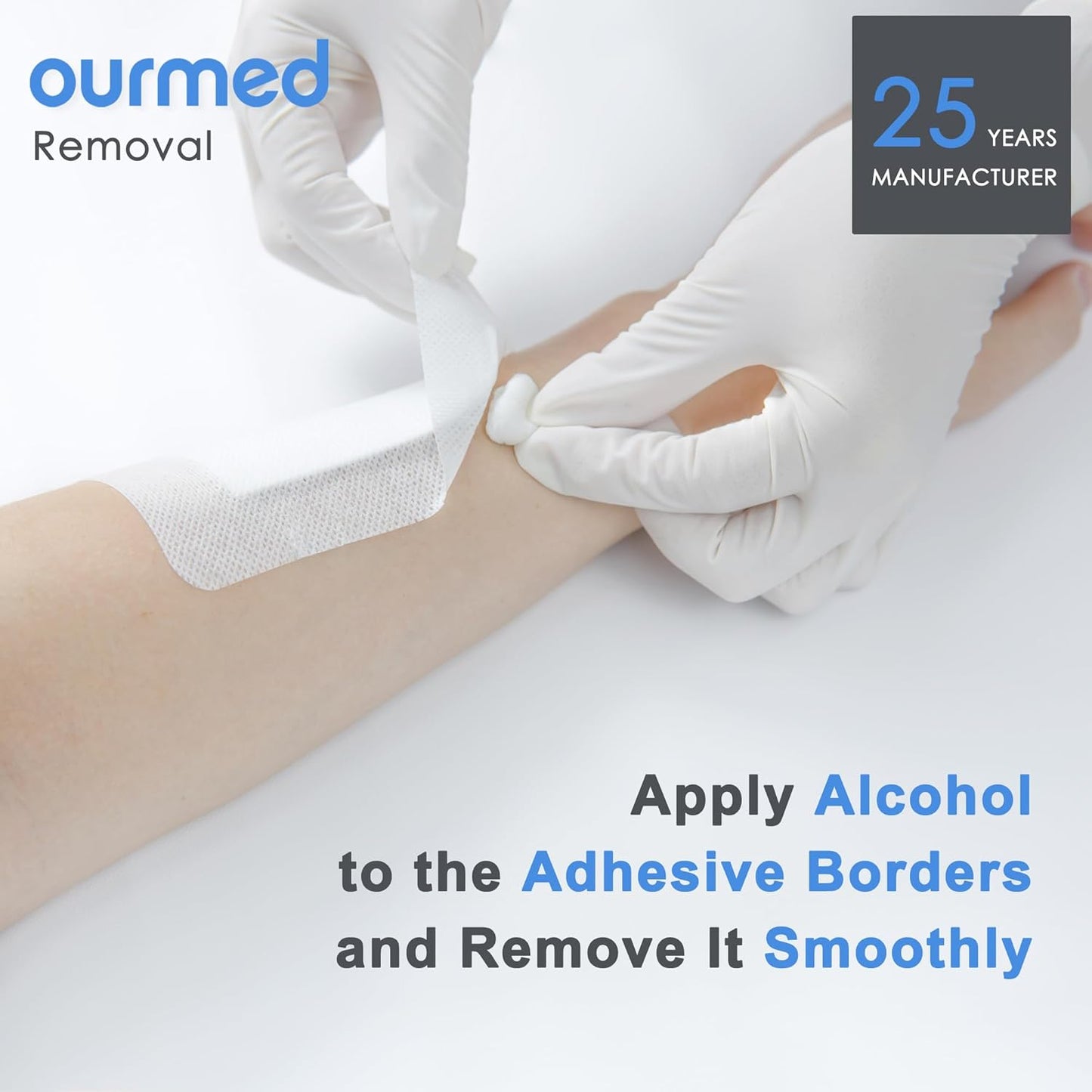 Island Dressing Bordered Gauze 4"x 4"(2"x 2" Absorbent Pad), Pack of 50, Self-Adhesive Sterile Dressing with Highly Absorbent, Latex& Rubber- Free, for Cuts and Scratches