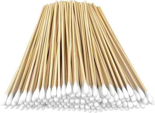 200 PCS Long Wooden Cotton Swabs, Cleaning Cotton Sticks with Wood Handle for Oil Makeup Gun Applicators, Eye Ears Eyeshadow Brush and Remover Tool, Cutips Buds for Baby and Home Accessories