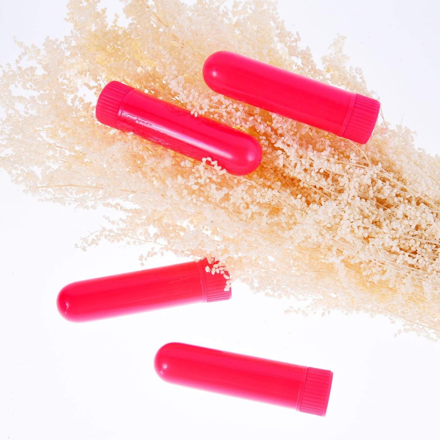 12 Set Essential Oil Inhaler, Refillable Nasal Inhaler Blanks with Unscented Wicks, Assorted Colors