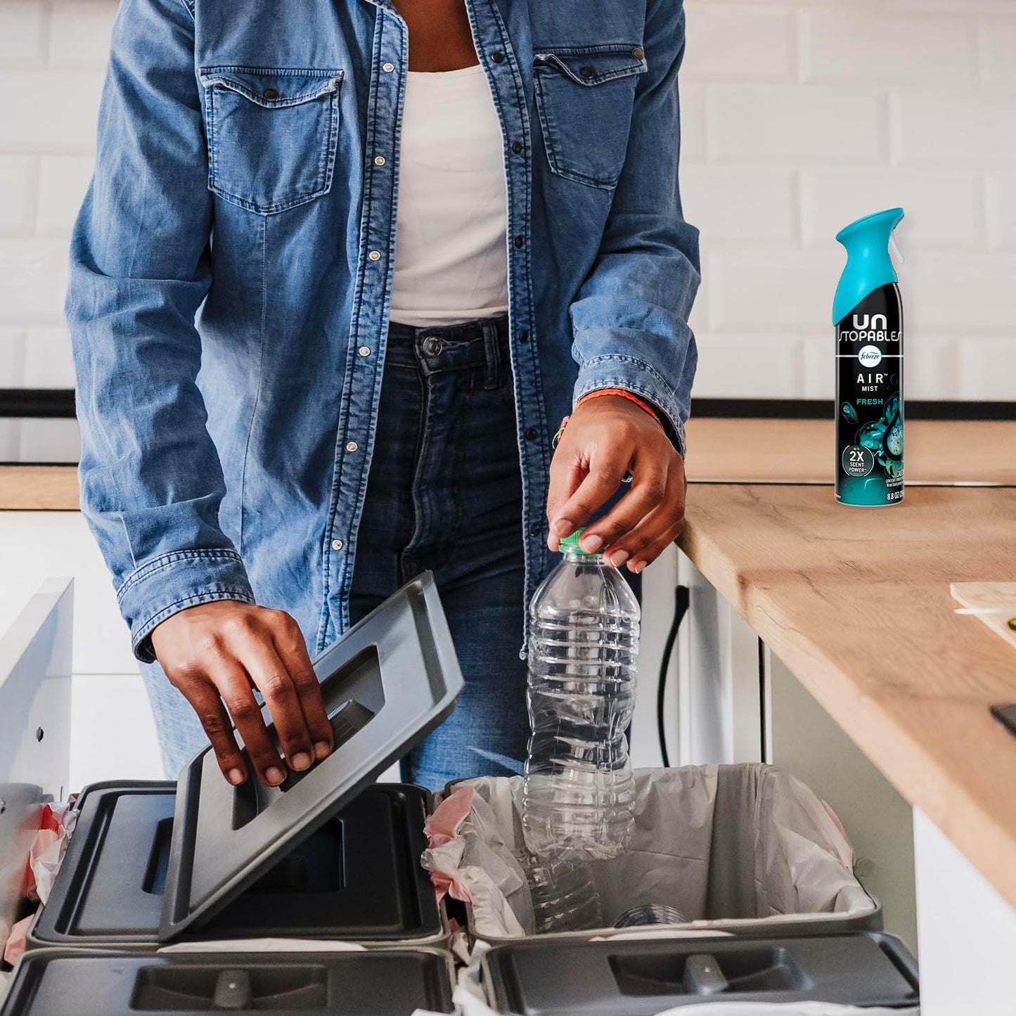 Febreze Air Mist Air Freshener Spray, Odor-Fighting Room Spray, Air Fresheners for Home and Bathroom and Kitchen, Aerosol Can, Unstopables Fresh Scent, 8.8oz, 3 Count