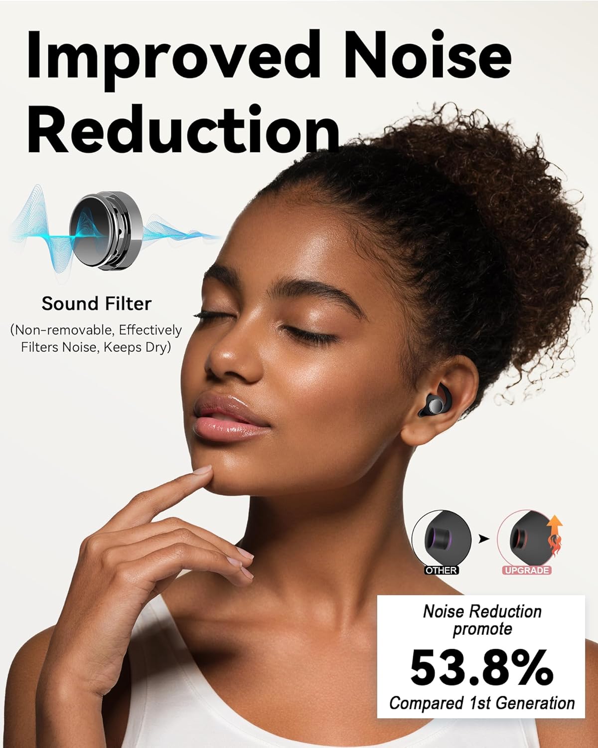 Ear Plugs for Sleeping - Noise Reduction Soft Silicone Earplugs, 2 Pairs Reusable Hearing Protection Earplugs for Noise Sensitivity, Sleep,Snore,Travel,Sound Reduction Noise Cancelling -(Black-Silver)