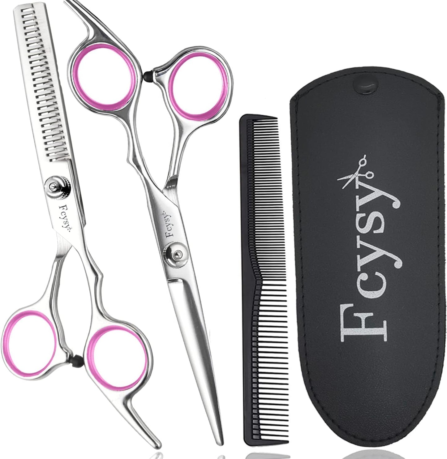 Fcysy Hair Cutting Scissors Set, Barber Scissors Thinning Shears, Professional Salon Haircutting Tools