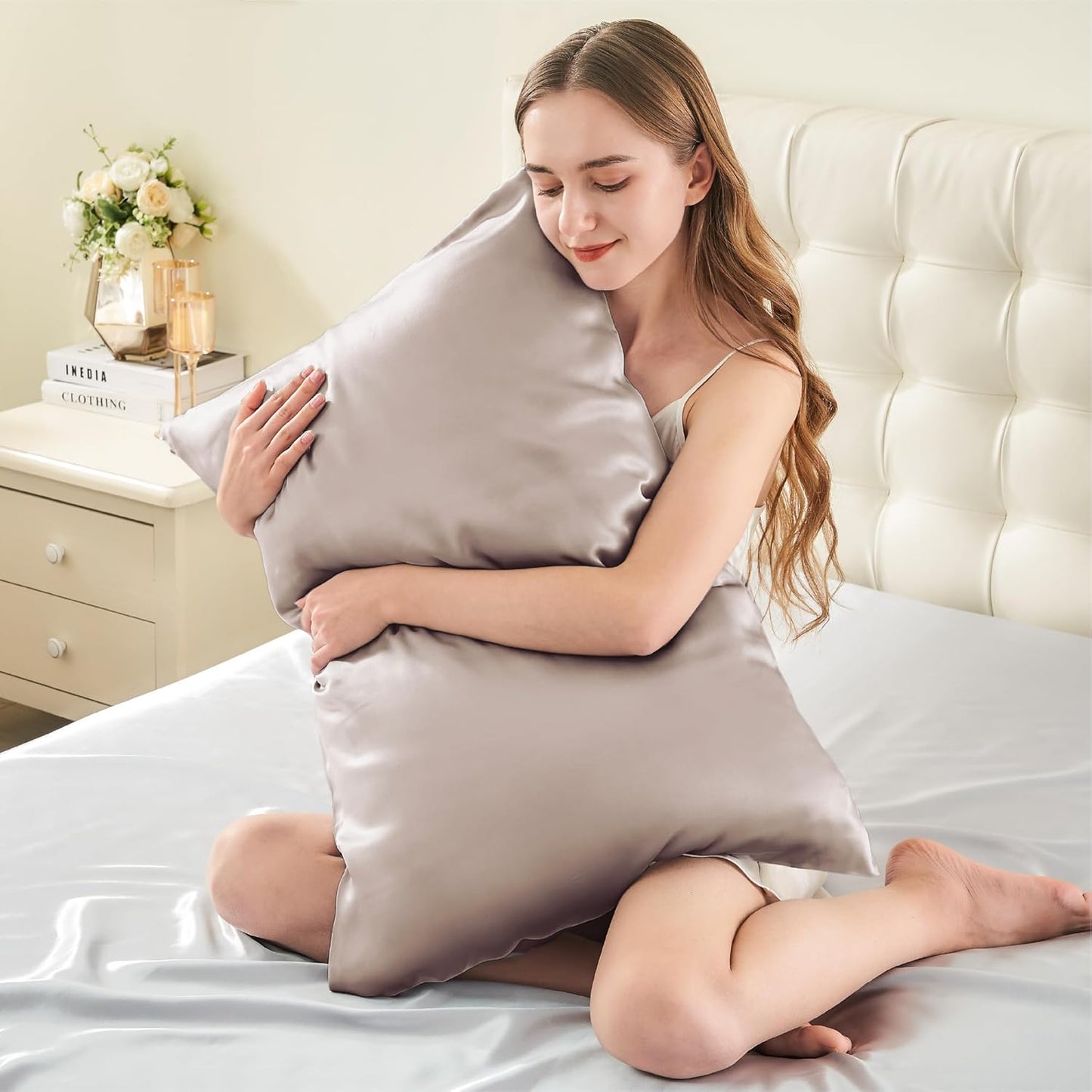 INFIIXSO Mulberry Silk Pillow Case King Size, Silk Pillowcase with Hidden Zipper 20"x36", Extraordinary Smooth and Soft Pillow Cases for Hair and Skin(Caramel, 1 Pack)