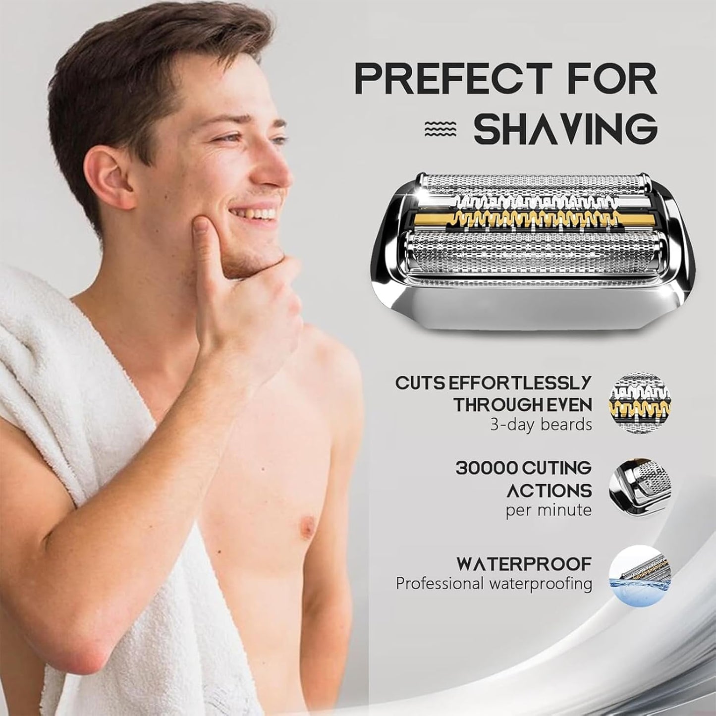 92S Electric Shaver Replacement Head Accessories Compatible with Series 9 Replacement Head Foil & Cutter Razor Heads 9290cc 9291cc 9370cc