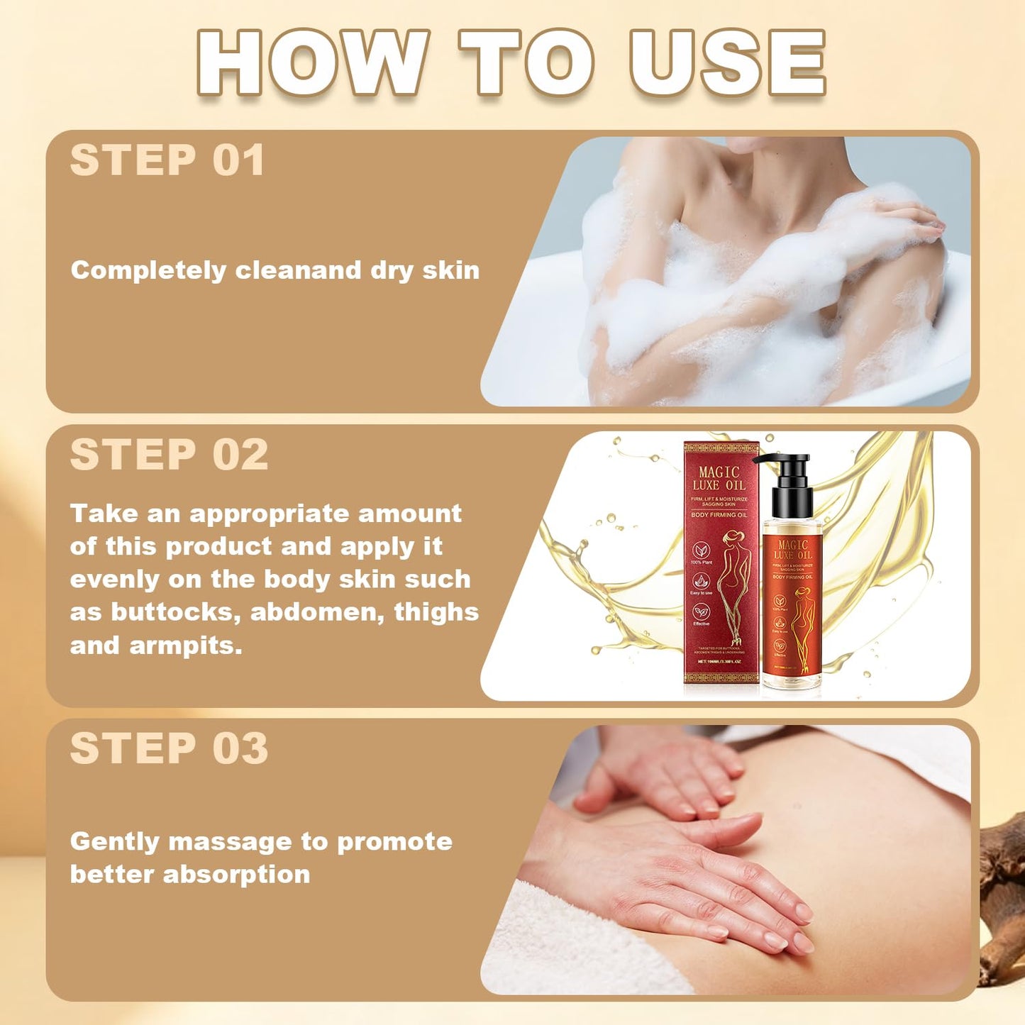 Magic luxury body oil Magic Body Firming Oil – 3.38 FL OZ Hydrating & Tightening Oil for Women | Fast-Absorbing, Non-Greasy, Natural Ingredients | After-Shower Skin Care & Spa Gift