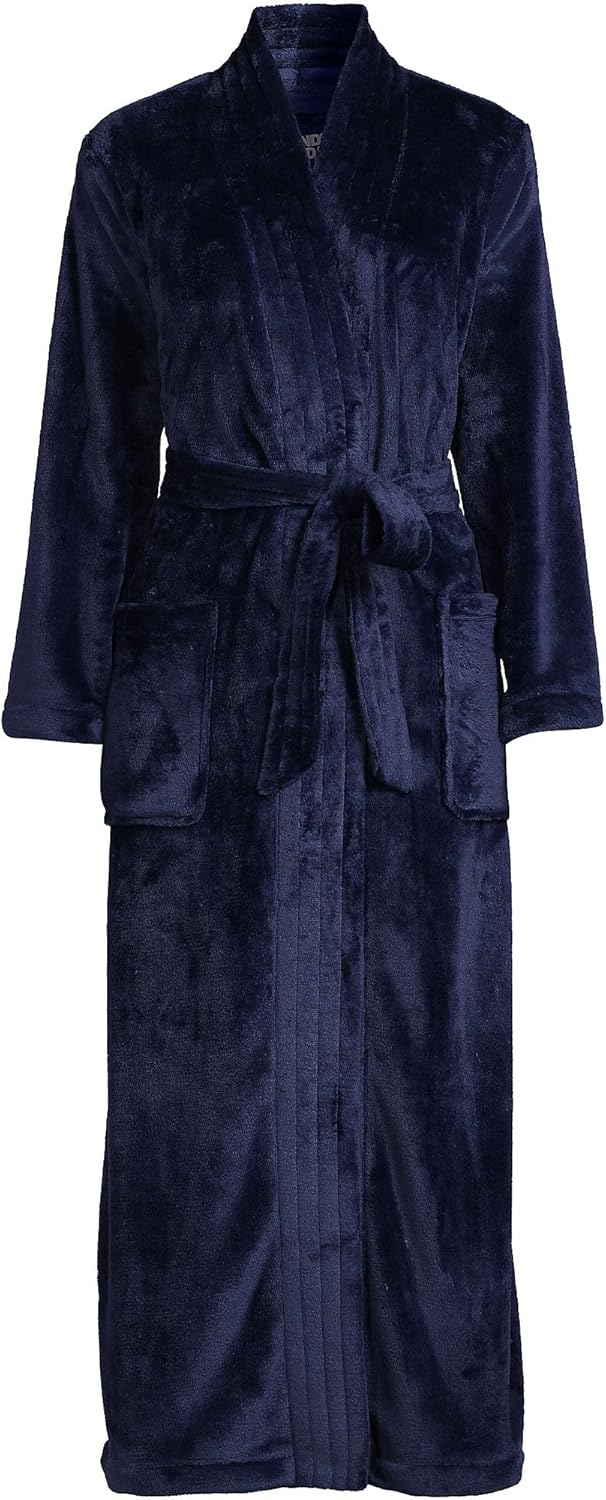 Lands' End Women's Cozy Plush Long Wrap Robe
