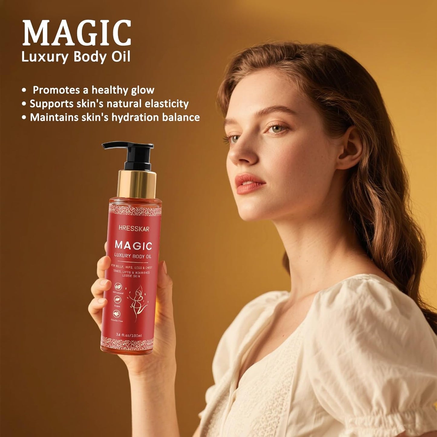 Magic Body Firming Oil - Skin Tightening Treatment for Crepey Skin,Luxurious Hydrating Formula with GlowEssence, lmproves Elasticity & Smoothness-100ml (1)