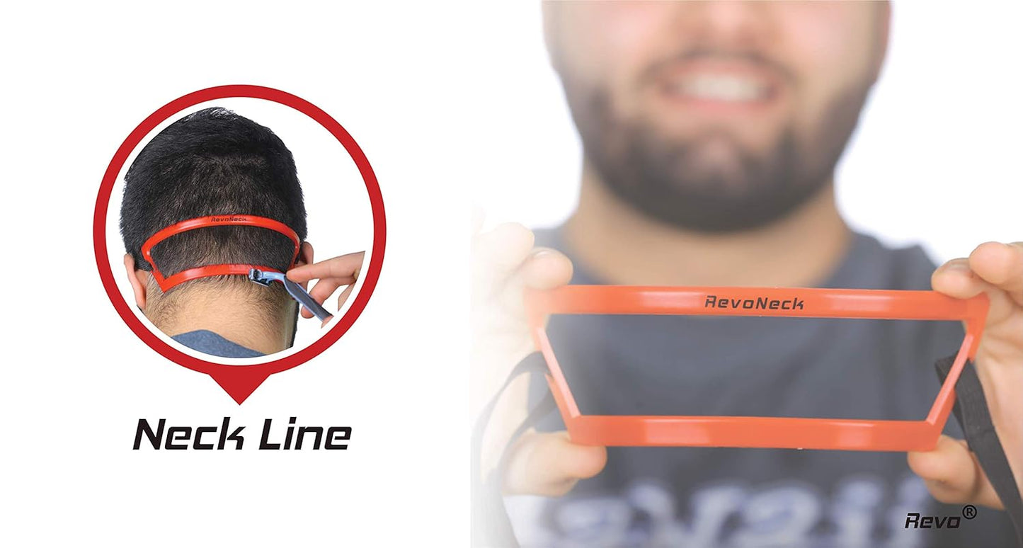 Revo Haircut Kit - Beard, Hair, Goatee, and Neckline Shaving Template Guide - Perfect Hairline Lineup and Beard Shaping Tool - Hair Cutting and Grooming Kit - Barber Supplies