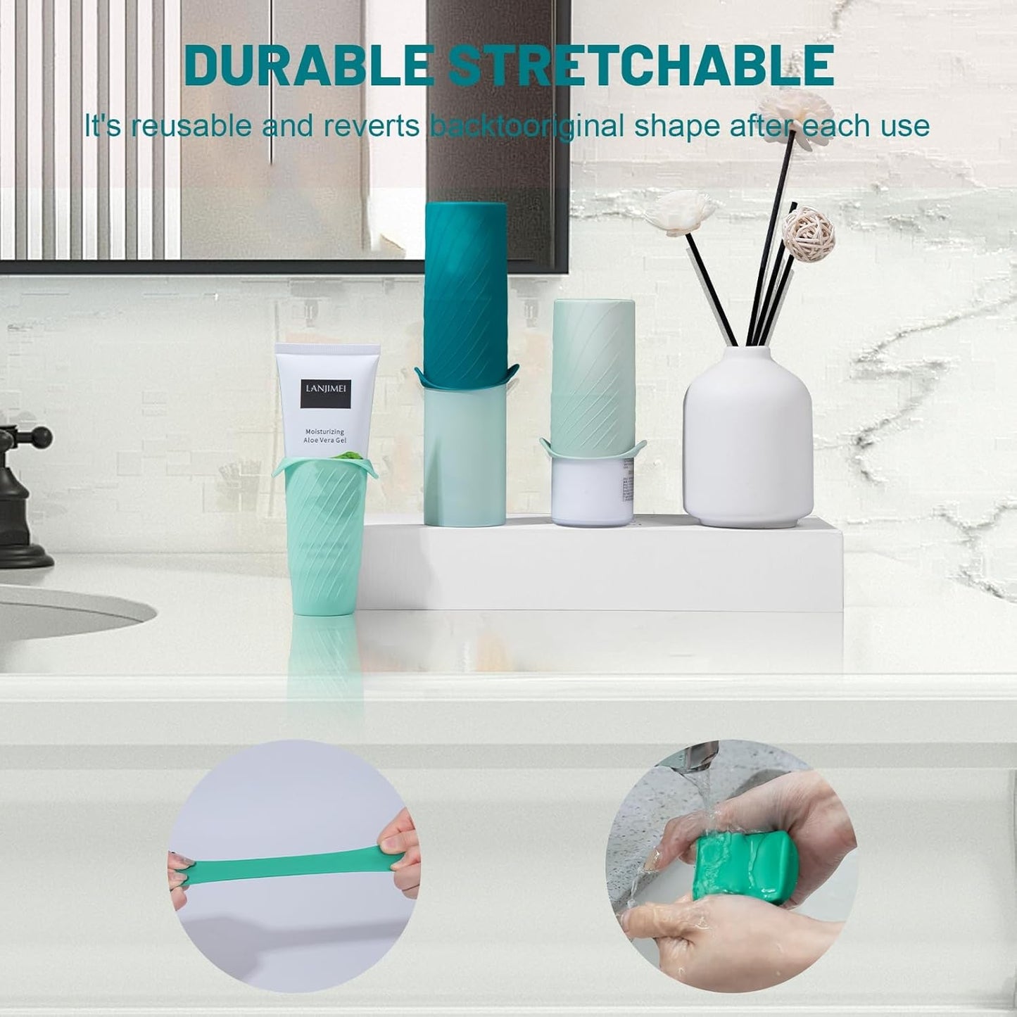 Bottle Covers for Travel, Leak Proofing, Travel Size Container Silicone toiletry sleeves, Leak Locks Travel Accessories for Shampoo Wash Body Bottles and other beauty and personal care(8pcs)