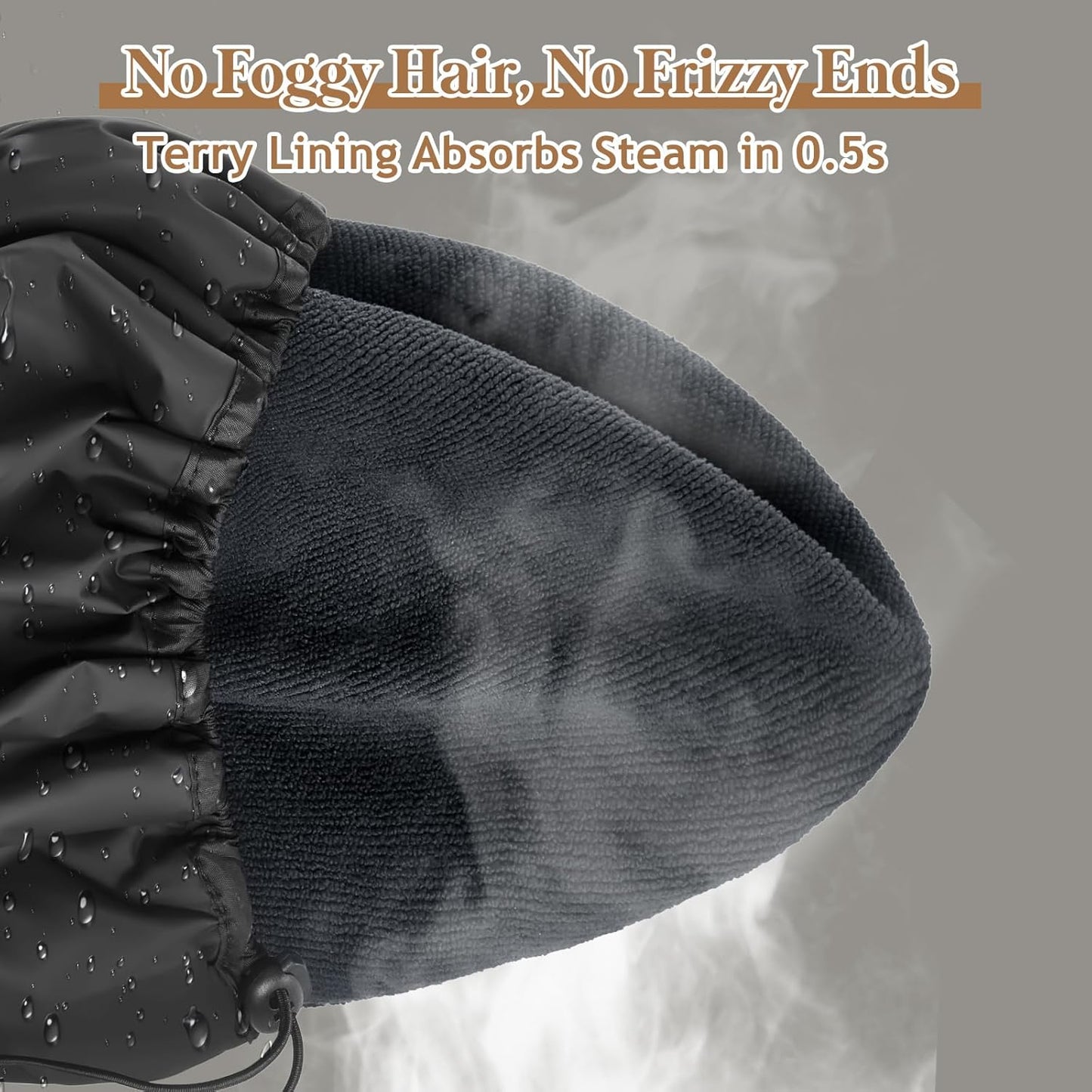 2 Pcs 13.5" Dual Waterproof Adjustable Terry Lined Shower Cap for Women Men, Large Shower Caps Reusable EVA Double Layer Bath Cap for Braids, Long Hair, Dreadlocks, Locs