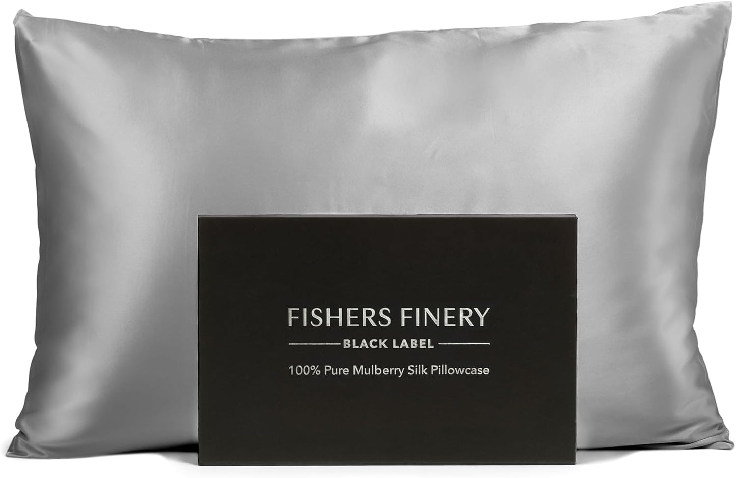 Fishers Finery 30mm 100% Pure Mulberry Silk Pillowcase, Quality Tested (Silver, King)