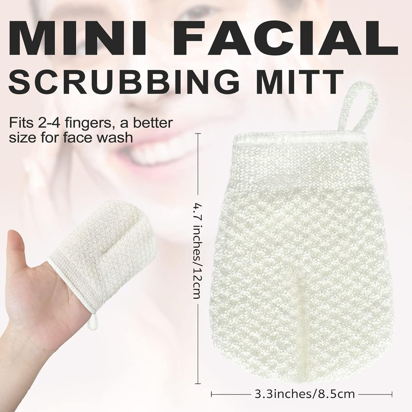 MIG4U 3 PCS Exfoliating Facial Scrubber Mitt, Face Cleanser Wash Mittens Exfoliator for Men & Women Dead Skin Cleaning Gloves