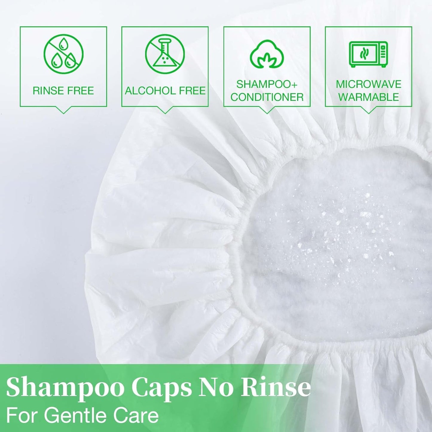 Shampoo Caps No Rinse Waterless Hair Washing Shower Caps 6 Packs for Elderly, Women, Hospital, Camping
