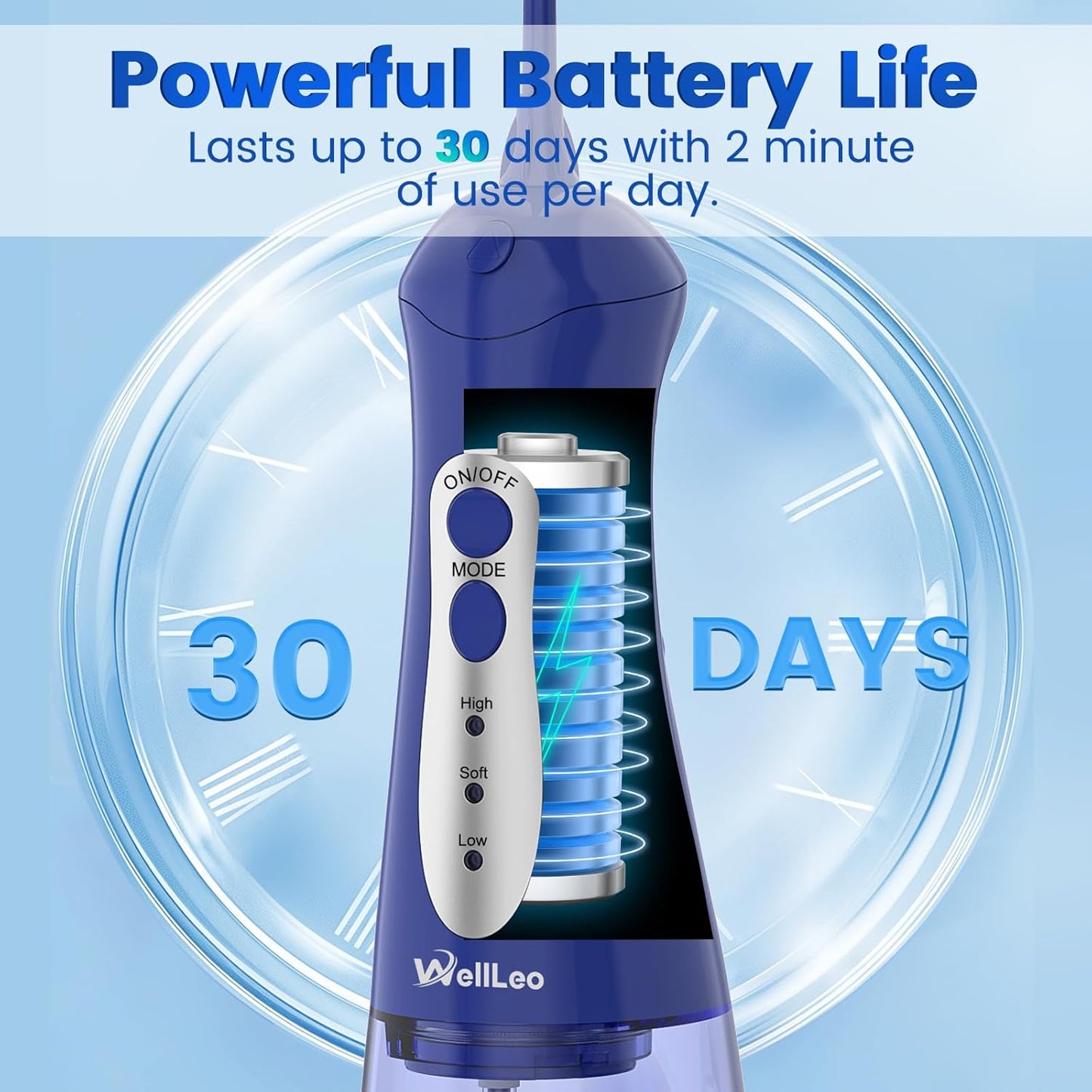 Water Flosser for Teeth, Portable Oral Irrigator Rechargeable Water Dental Flosser Pick with High Pressure 5 Jet Tips, IPX7 Travel Water Flossing for Brace Teeth Cleaner Gum Care