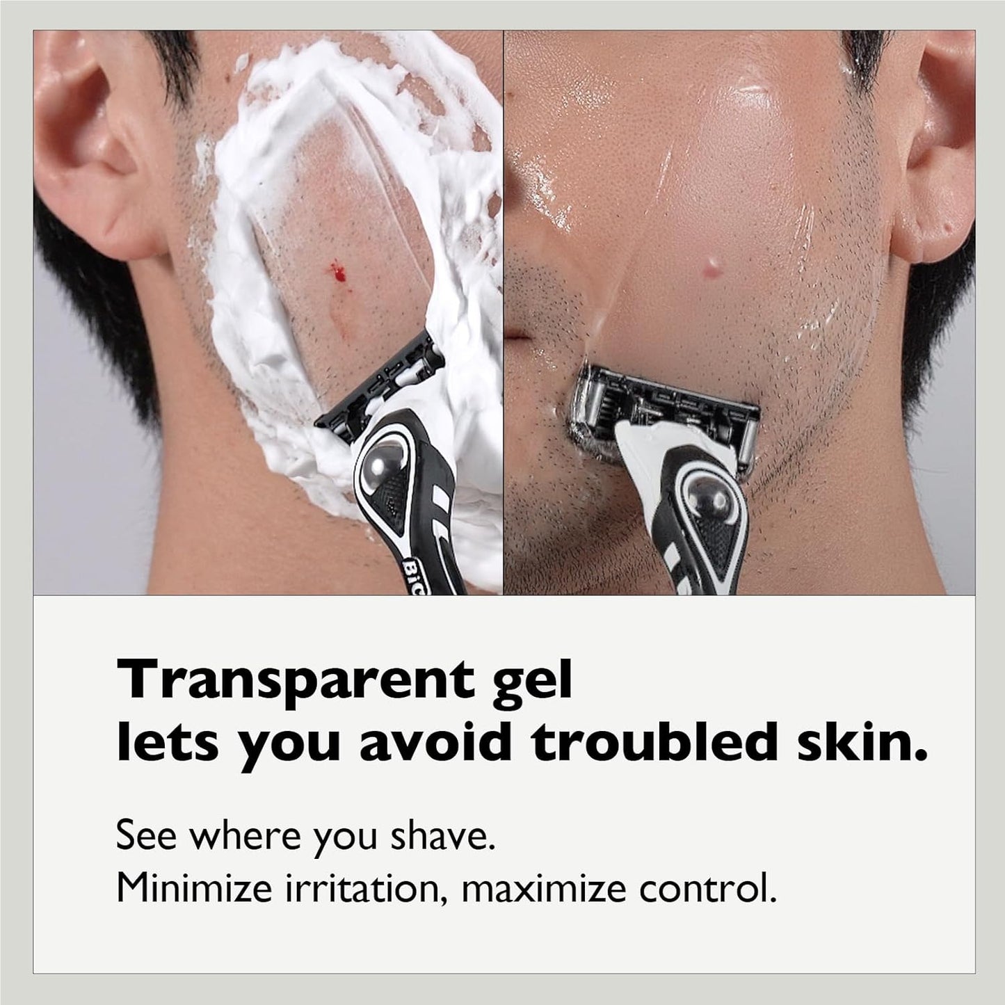 Cica Shaving Gel, Transparent, non-foaming soothing gel, enriched with Centella Asiatica, Aloe Vera and Panthenol for Skin Protection for all sensitive type skin 8.45 oz