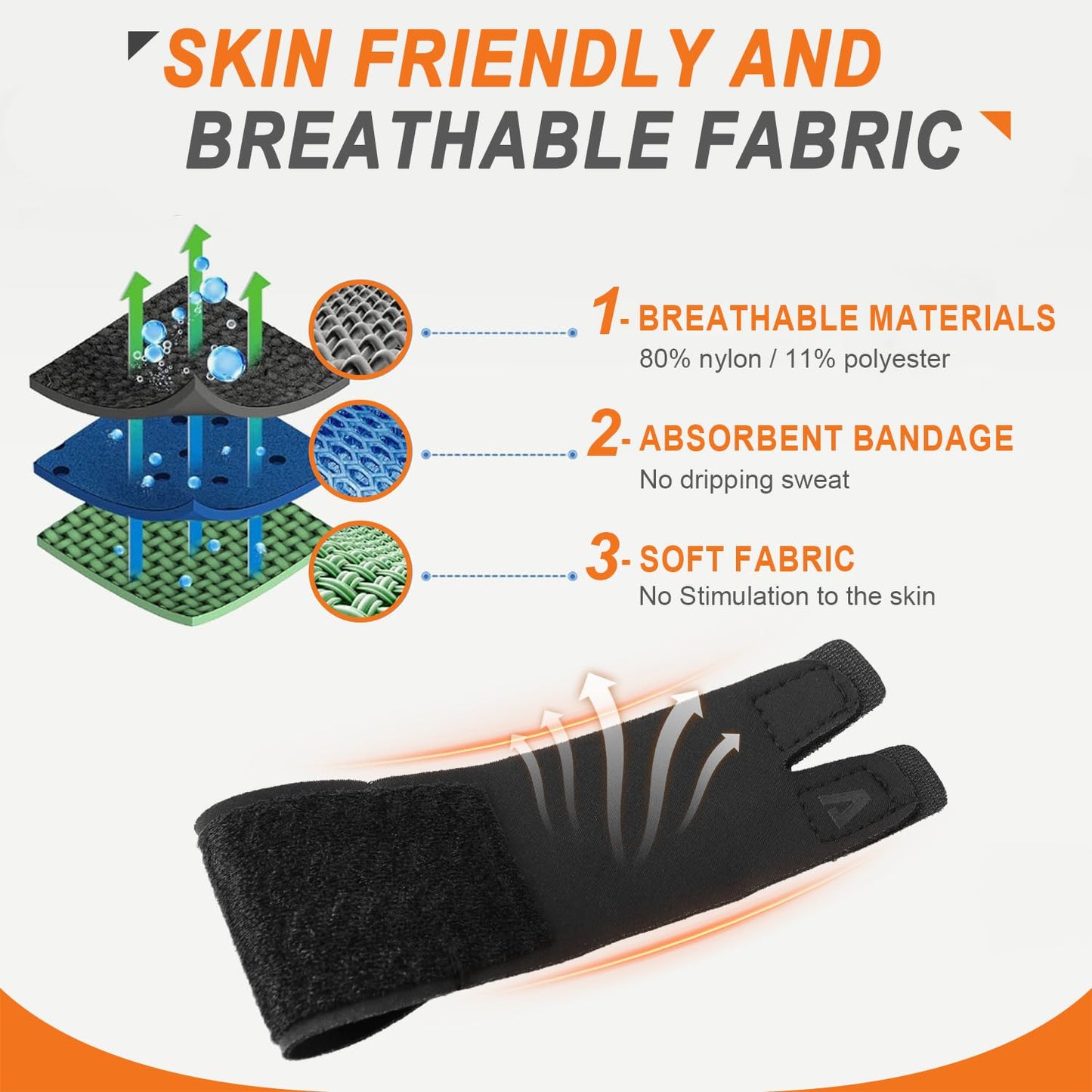 2PCS Finger Splints (No Metal Support) – Adjustable Compression Neoprene Finger Sleeves/Brace for Arthritis, Tendonitis & Pain Relief, Elastic Buddy Straps for Sports (Basketball, Tennis, Volleyball, Badminton) – Single Finger Design, S