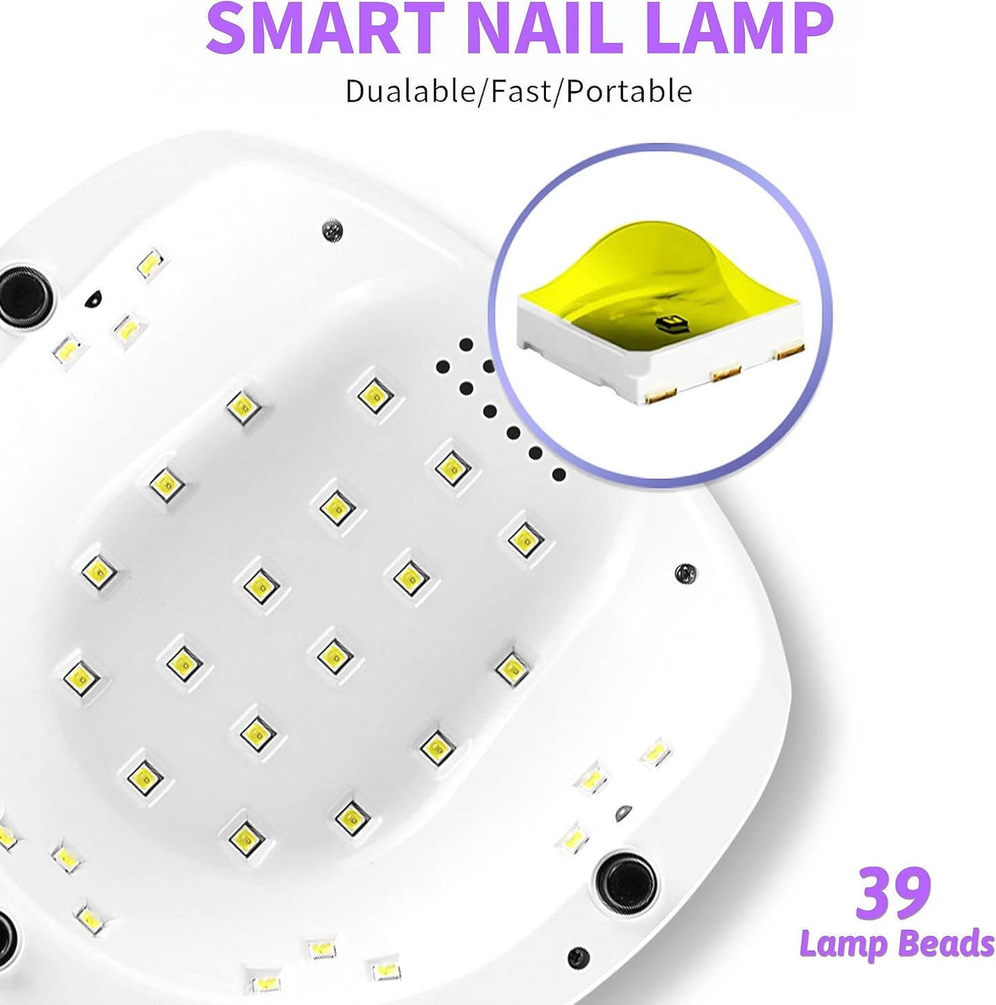 AIJIMEI Diamond Purple Nail Lamp Nail Dryer Nail Tools LED Gel Nail Lamp 86W Gel Nail Light Nail Polish Dryer for Professional and Beginner (Purple Diamond)