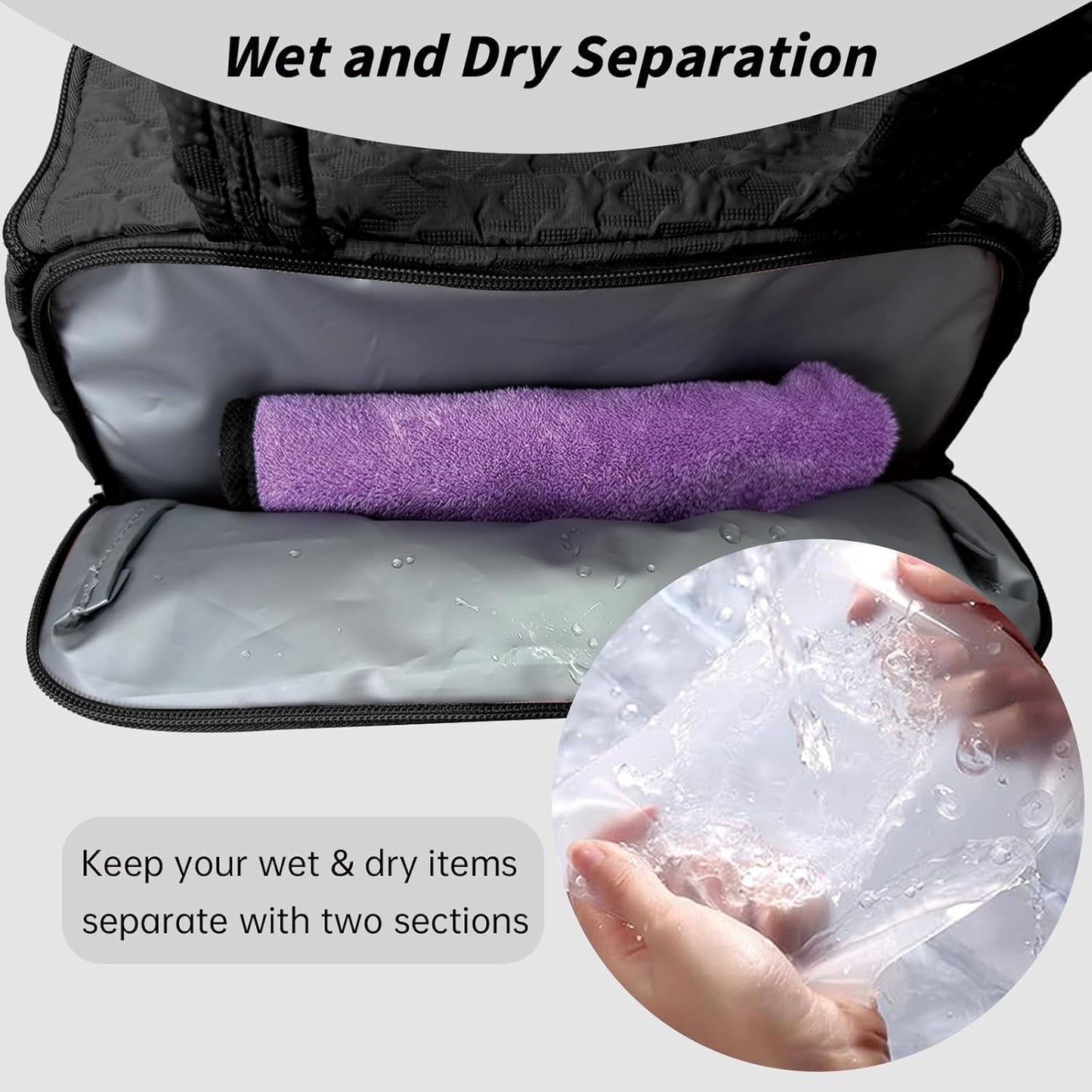 SUNRISING Travel Toiletry Bag Makeup Bag for Women, Large Water-Resistant Travel Cosmetic Make Up Bag with Handle，Travel Toiletry Bags for Compartments Accessories Essentials-Black