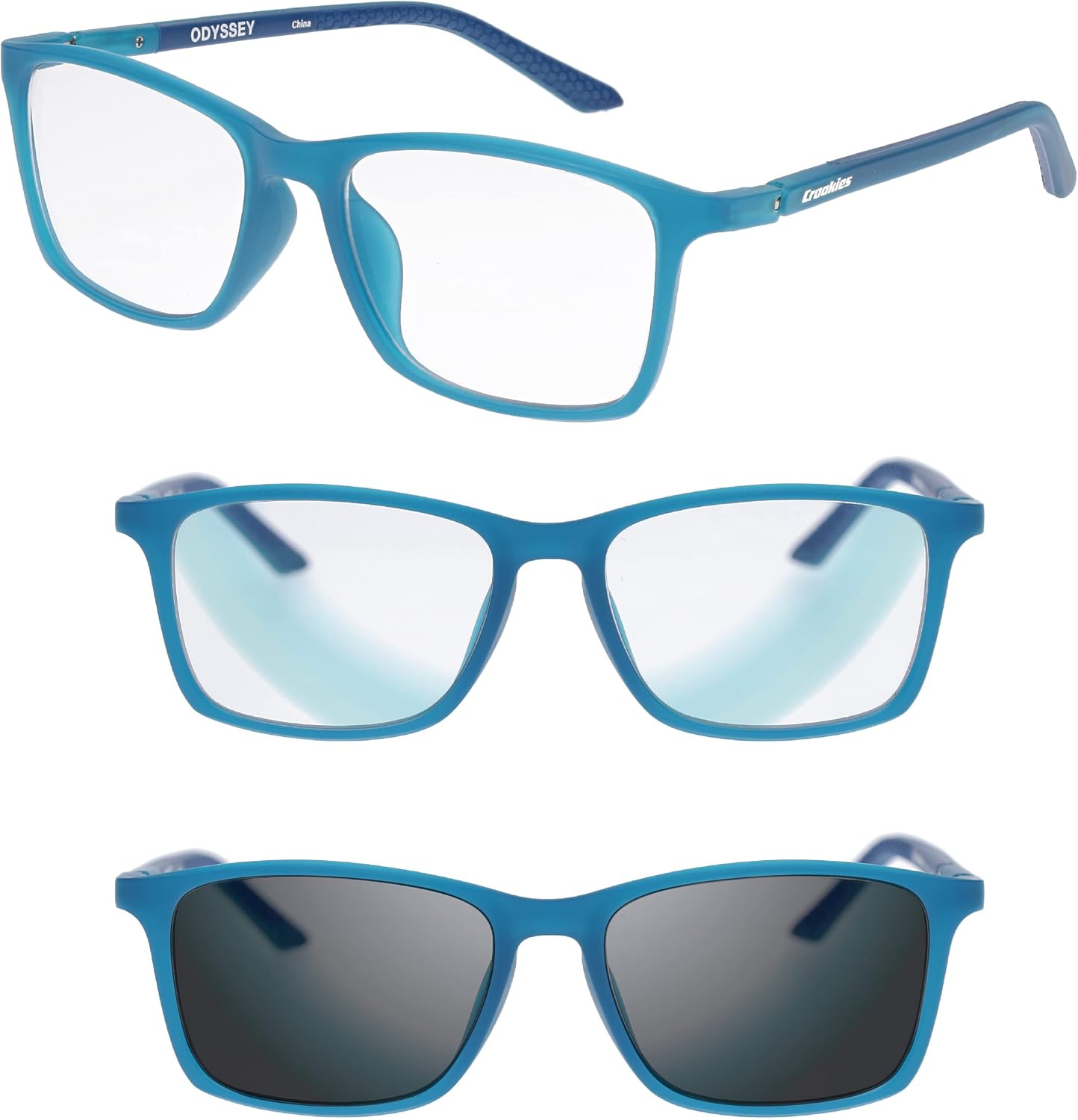 Croakies Odyssey Photochromic Progressive Eyewear | UV400 Sunglass for Outdoor | Bluelight Eyeglass for HEV Devices | Bundle