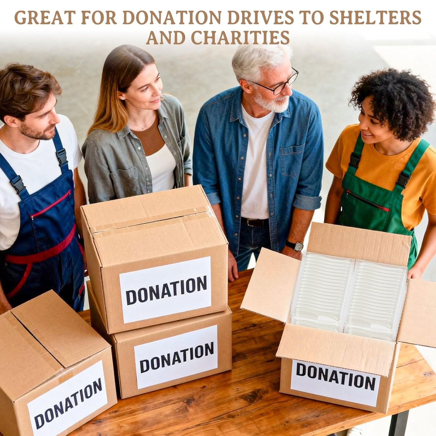 Combs in Bulk Individually Wrapped, 200 Pack Disposable Hair Combs for Hotel, Salon, Home Care and Travel (Wheat)