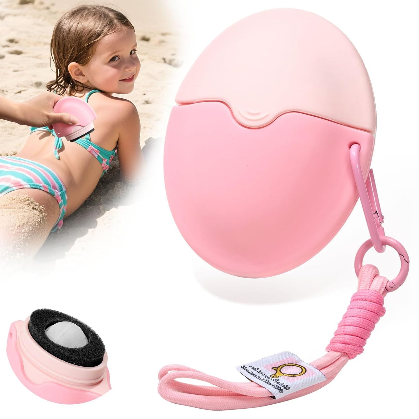 Sunscreen Applicator for Kids & Families with Roller Ball & Soft Sponge - Refillable, Spill-Proof, Travel Size (1.85 oz) - Easy Sunscreen Roll-On for Children, No Mess Baby Sun Lotion Brush