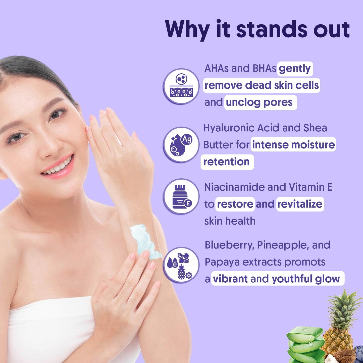 Aravi Organic 10% AHA + 1% BHA Exfoliating Body Lotion - Glycolic & Lactic Acid Body Lotion with Niacinamide - Smooths Rough & Bumpy Skin with Anti-Aging - 6.76 Fl Oz / 200ml