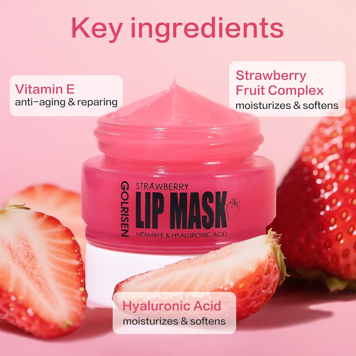 Lip Mask - Plump & Repair Dry Lips | Lip Mask Overnight - Infused with Hyaluronic Acid & Vitamin E | Hydrating Lip Sleeping Mask - Wake Up to Soft, Smooth Lips, 0.7 oz