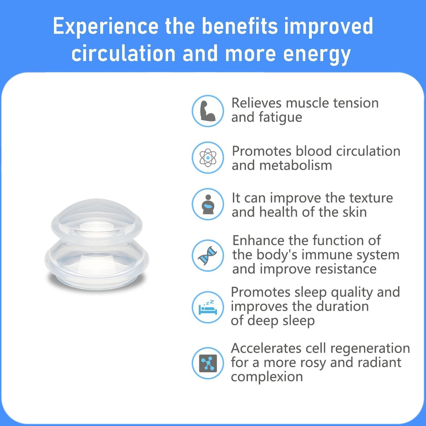 Silicone Cupping kit for Massage Therapy, Professionally Massage Cup for Body Sculpt Cup (Clear, L*2 Cups)
